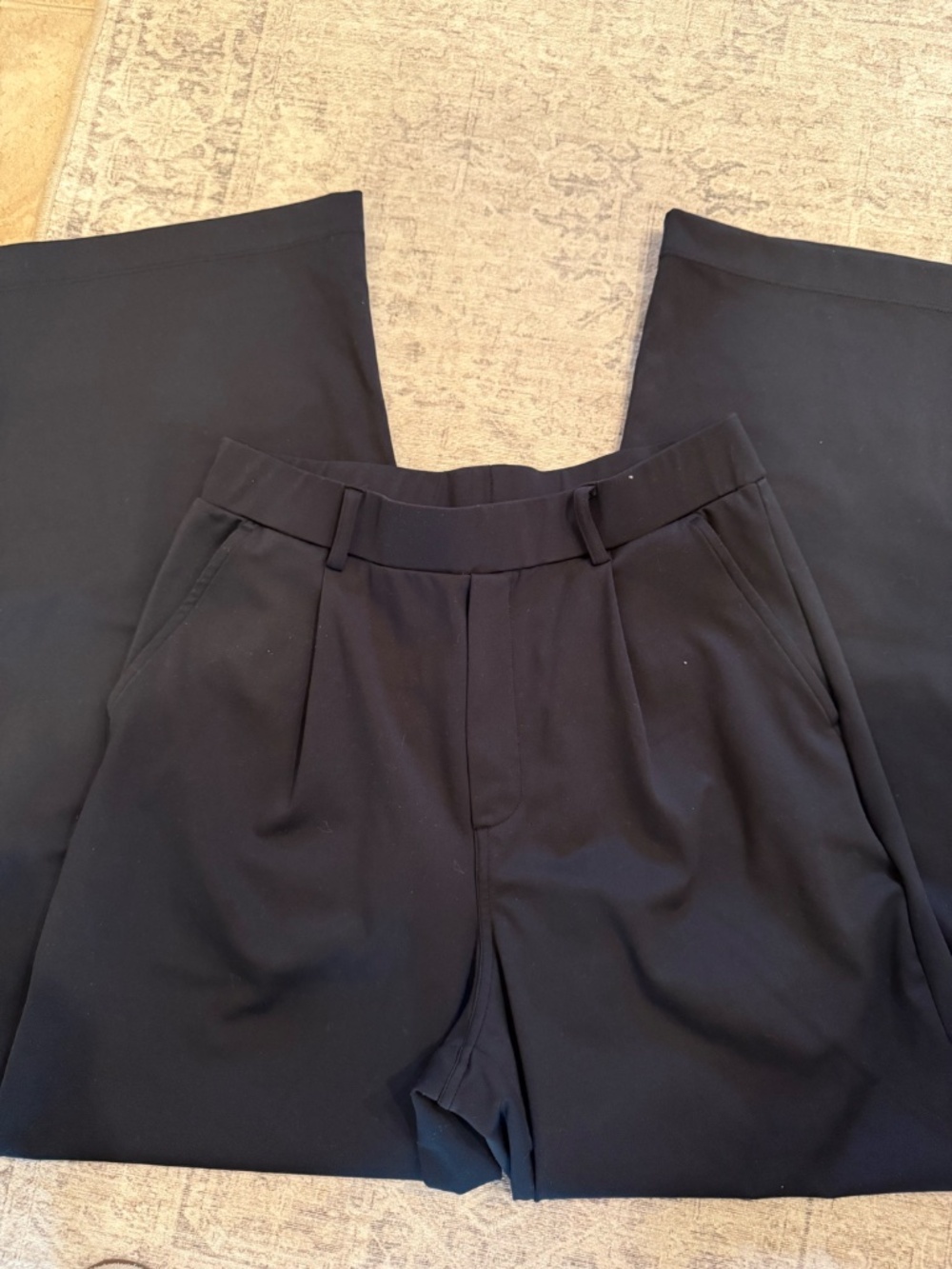 HALARA DayStretch High Waisted Pocket Wide Leg Work Pants-Black-Medium Petite - Picture 2 of 4